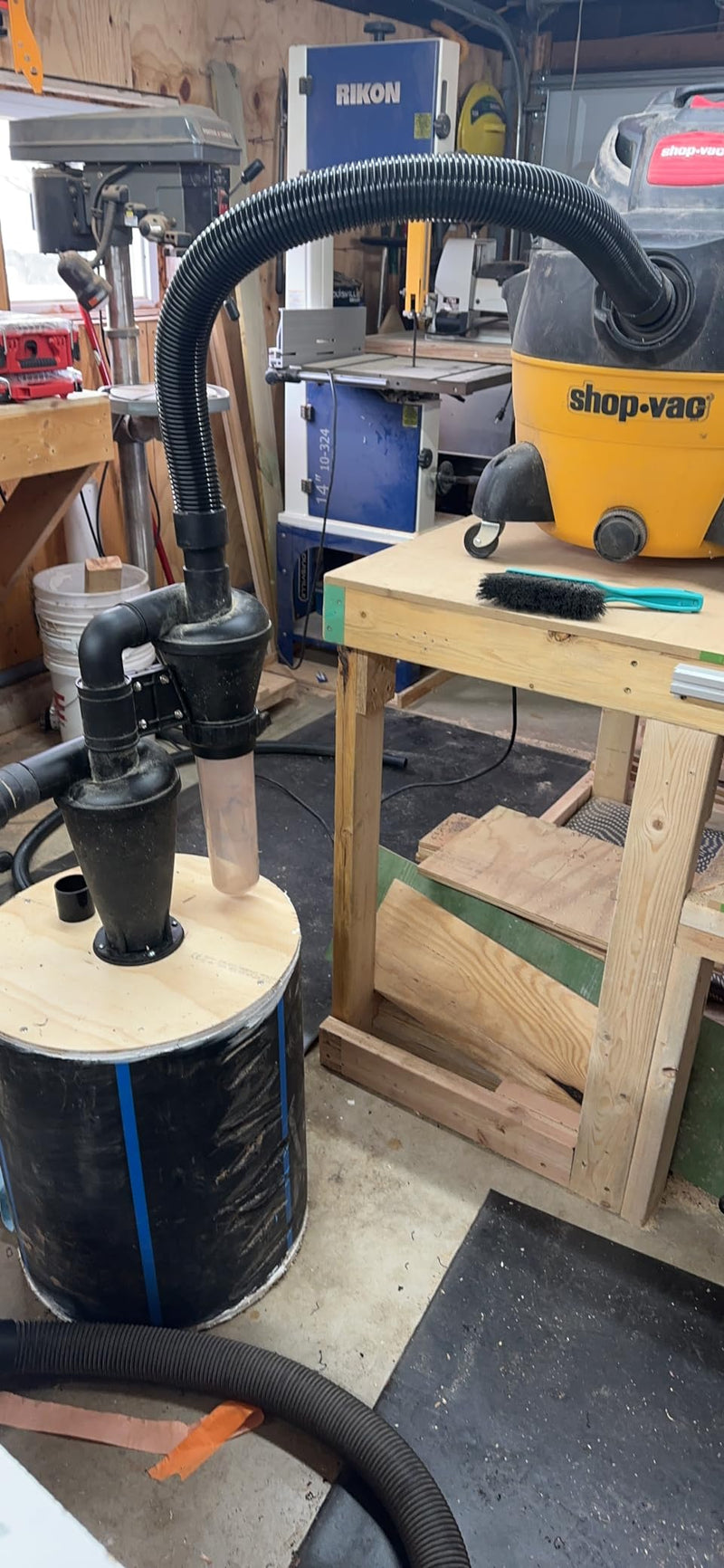 Load image into Gallery viewer, Double Filtration - Cyclone Dust Collector, 50mm/2'' DIY Turbocharged Woodworking Wall Ash Filter Industrial Separator Collector Canister for Shop-vac Ductwork CONTRACTOR TOOLS