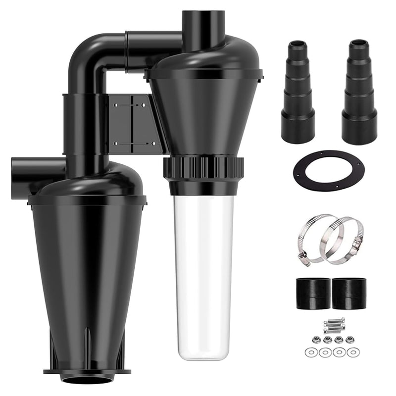 Load image into Gallery viewer, Double Filtration - Cyclone Dust Collector, 50mm/2'' DIY Turbocharged Woodworking Wall Ash Filter Industrial Separator Collector Canister for Shop-vac Ductwork CONTRACTOR TOOLS