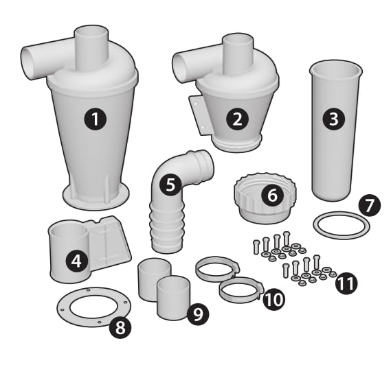 Load image into Gallery viewer, Double Filtration - Cyclone Dust Collector, 50mm/2'' DIY Turbocharged Woodworking Wall Ash Filter Industrial Separator Collector Canister for Shop-vac Ductwork CONTRACTOR TOOLS