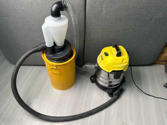 2.5'' New Upgrade Woodworking Double Filtration Cyclone Dust Collector DIY Turbocharged Filter Industrial Separator Collector Canister Dust Control System for Shop Vac Contractor Assistant