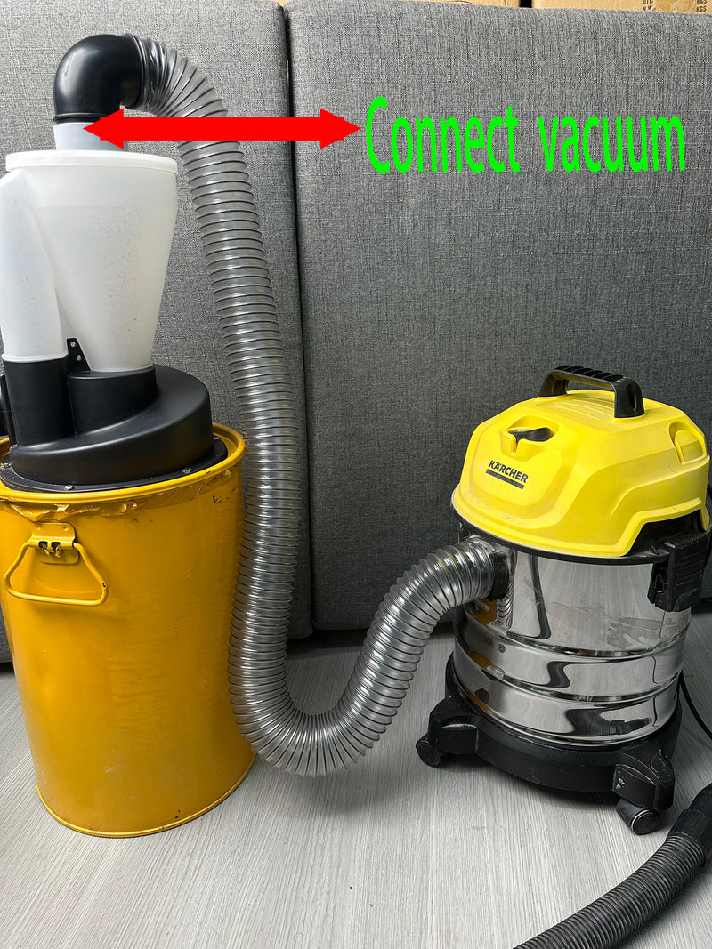 Load image into Gallery viewer, 2.5'' New Upgrade Woodworking Double Filtration Cyclone Dust Collector DIY Turbocharged Filter Industrial Separator Collector Canister Dust Control System for Shop Vac Contractor Assistant
