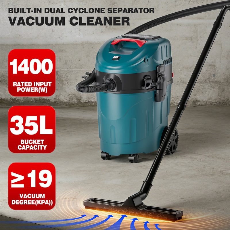 Load image into Gallery viewer, Auto Clean Dual Cyclone Pre-Separator Industrial Vacuum Cleaner Prevents Filter Clogging Maintains Strong Suction Protects Motor Woodworking Contractor Sanding Workshop Dust Collection 9 Gallon
