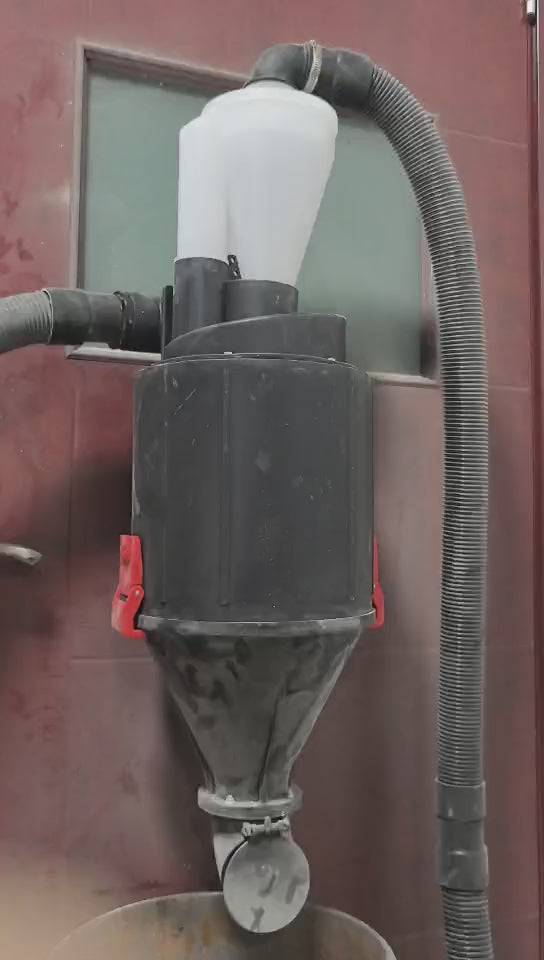 Load and play video in Gallery viewer, 2.5'' New Upgrade Woodworking Double Filtration Cyclone Dust Collector DIY Turbocharged Filter Industrial Separator Collector Canister Dust Control System for Shop Vac Contractor Assistant
